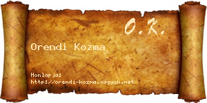 Orendi Kozma névjegykártya